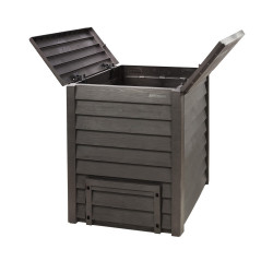 Composteur Thermo Wood + grille de fond - Brun - 600 Litres - GRAF 