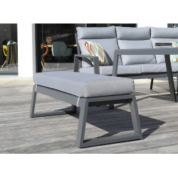 Banc de jardin 3 places Le Marseille avec coussins - grey 153 x 57 x 67 cm - PROLOISIRS