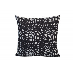 Coussin déhoussable exterieur décor Motif Graphique mosaic noir 45 x 45 cm - PROLOISIRS