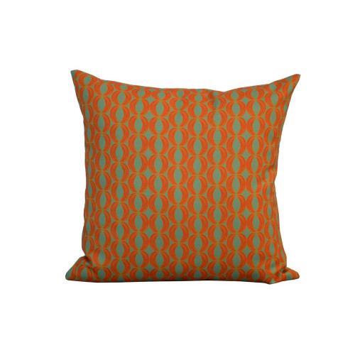 Coussin déhoussable exterieur décor Motif Graphique rond orange 45 x 45 cm - PROLOISIRS