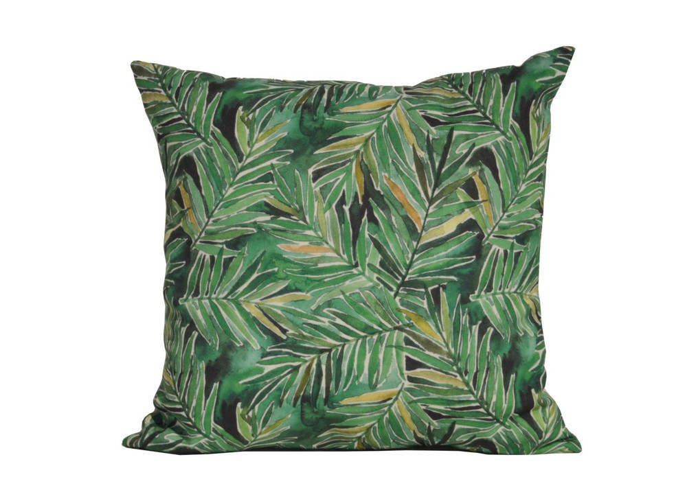 Coussin d'extérieur à motif feuilles vertes Proloisirs .45 x .45 cm - vue 2