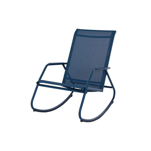 Fauteuil basculant de jardin Noa Rocking - bleu/bleu 61 x 90 x 100 cm - PROLOISIRS