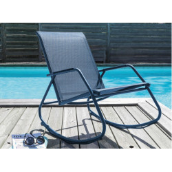 Fauteuil basculant de jardin Noa Rocking - bleu/bleu 61 x 90 x 100 cm - PROLOISIRS