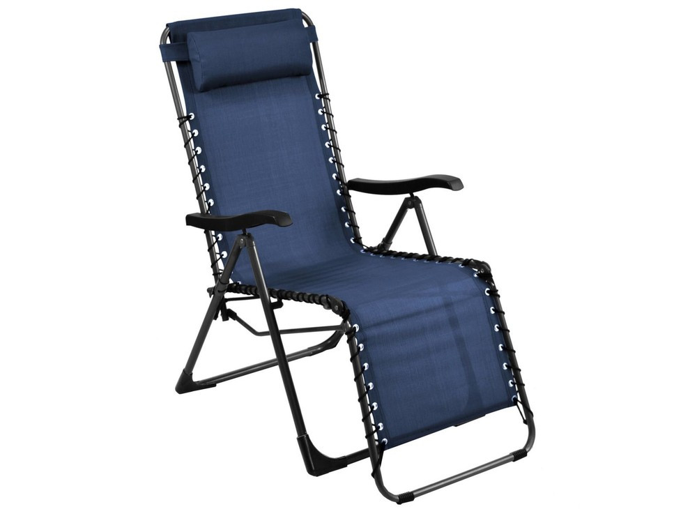 Fauteuil de jardin relax pliant Neo - graphite/bleu 88 x 112 x 64 cm