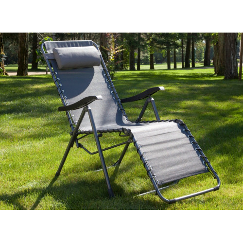 Fauteuil de jardin relax pliant Neo - graphite/gris 88 x 112 x 64 cm - PROLOISIRS