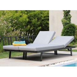 Lounge/lit Modulo - Bain de soleil, Transat en aluminium - graphite 210 x 71 x 78 cm - PROLOISIRS