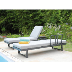 Lounge/lit Modulo - Bain de soleil, Transat en aluminium - graphite 210 x 71 x 78 cm - PROLOISIRS