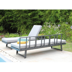 Lounge/lit Modulo - Bain de soleil, Transat en aluminium - graphite 210 x 71 x 78 cm - PROLOISIRS