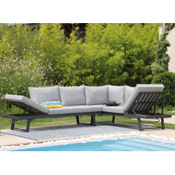 Lounge/lit Modulo - Bain de soleil, Transat en aluminium - graphite 210 x 71 x 78 cm - PROLOISIRS