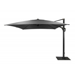 Parasol déporté Elios FULL LED alu/novasun - chiné foncé 3 x 3 m - PROLOISIRS