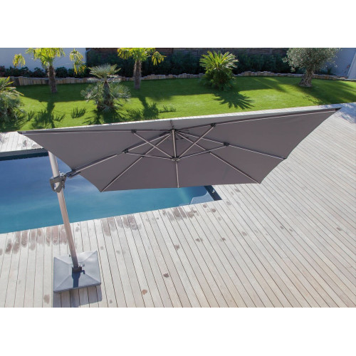 Parasol déporté Elios Novasun orientable alu/novasun - chiné clair 3 x 3 m - PROLOISIRS