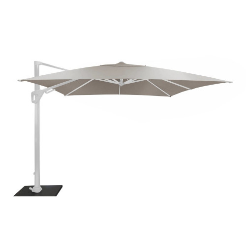 Parasol déporté Elios Sunbrella® orientable alu/sunbrella - blanc/birch 101 - PROLOISIRS