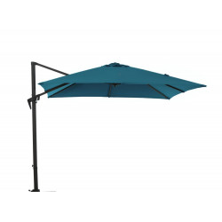 Parasol déporté Roma inclinable manivelle - grey/bleu 2.5 x 2.5 m - PROLOISIRS