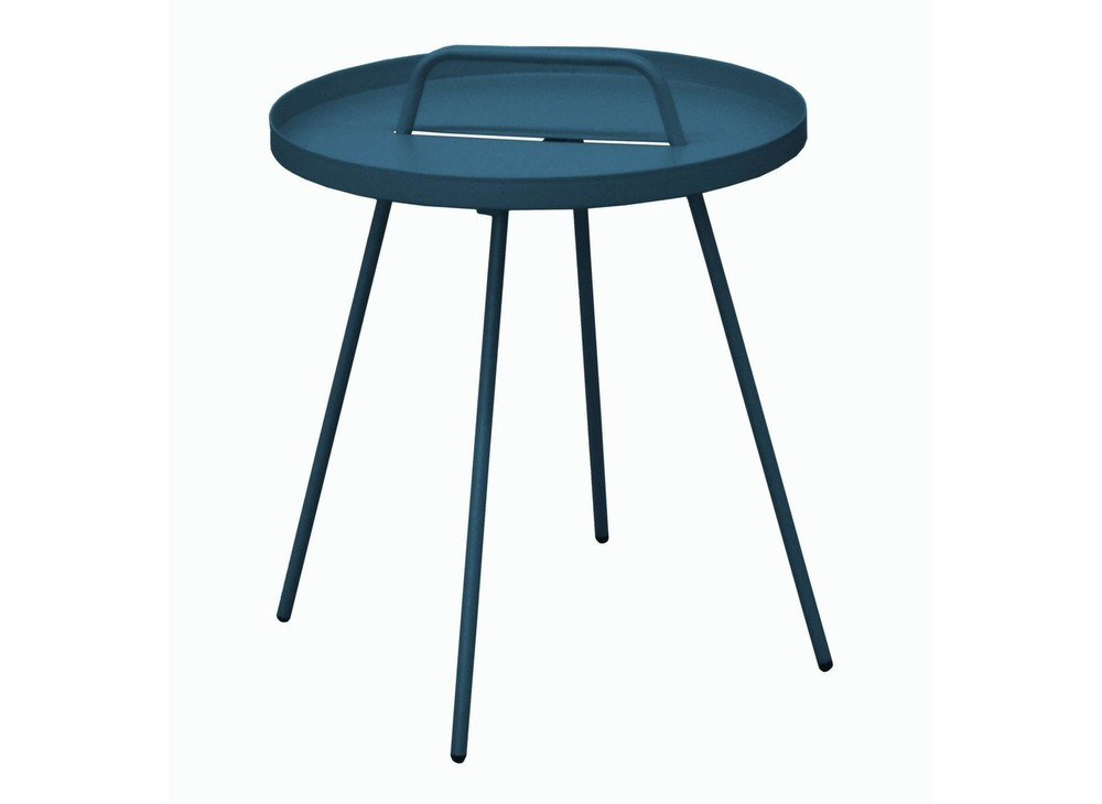 Table Basse de jardin Flower ronde 4 pieds poignée 44 x 51 cm