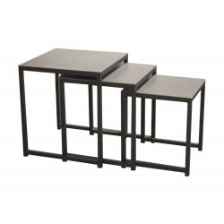 Table basse de jardin Gigogne lot de 3 - grey de marque PROLOISIRS, référence: J7051100