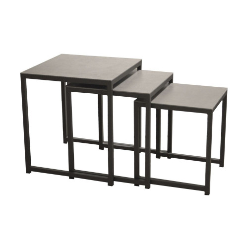 Table basse de jardin Gigogne lot de 3 - grey - PROLOISIRS