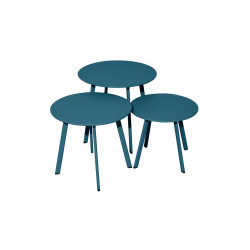 Table basse de jardin Massaï ø 45 cm en acier époxy - bleu de marque PROLOISIRS, référence: J7052100
