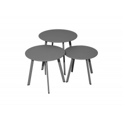 Table basse de jardin Massaï ø 40 cm en acier époxy - graphite de marque PROLOISIRS, référence: J7052300