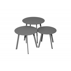 Table basse de jardin Massaï ø 45 cm en acier époxy - graphite de marque PROLOISIRS, référence: J7052400