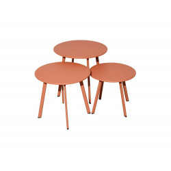 Table basse de jardin Massaï ø 50 cm en acier époxy - hermes de marque PROLOISIRS, référence: J7052800