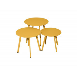 Table basse de jardin Massaï ø 40 cm en acier époxy - miel de marque PROLOISIRS, référence: J7052900