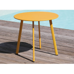 Table basse de jardin Massaï ø 45 cm en acier époxy - miel - PROLOISIRS