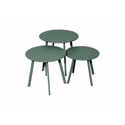 Table basse de jardin Massaï ø 45 cm en acier époxy - vert de marque PROLOISIRS, référence: J7053300