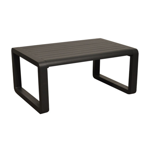 Table basse de jardin rectangulaire Quenza II - graphite 90 x 40 x 60 cm - PROLOISIRS
