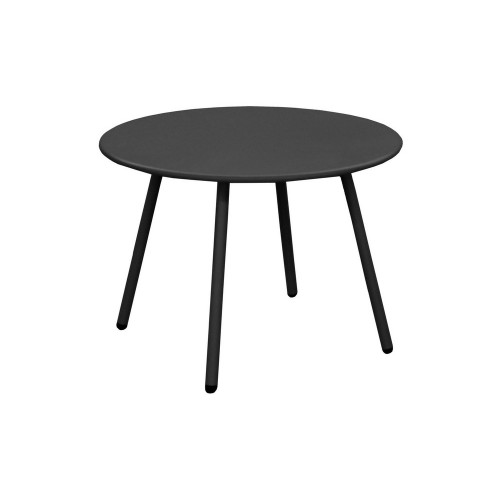 Table basse de jardin ronde en acier Rio - graphite Ø 50 cm - PROLOISIRS