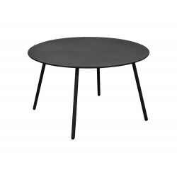 Table basse de jardin ronde en acier Rio - graphite Ø 70 cm - PROLOISIRS