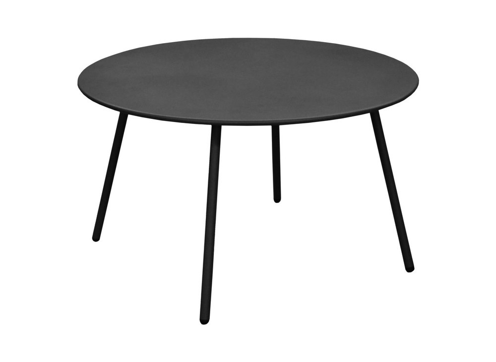 Table basse de jardin ronde en acier Rio - graphite Ø 70 cm