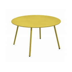 Table basse de jardin ronde en acier Rio - moutarde Ø 70 cm de marque PROLOISIRS, référence: J7054800