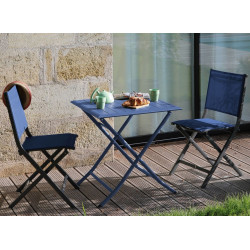 Table de jardin carrée Lorita - bleu 70 x 71 x 70 cm - PROLOISIRS