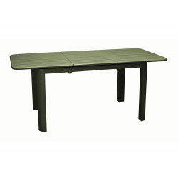 Table de jardin rectangulaire Eos en aluminium extensible - vert 130/180 cm - PROLOISIRS