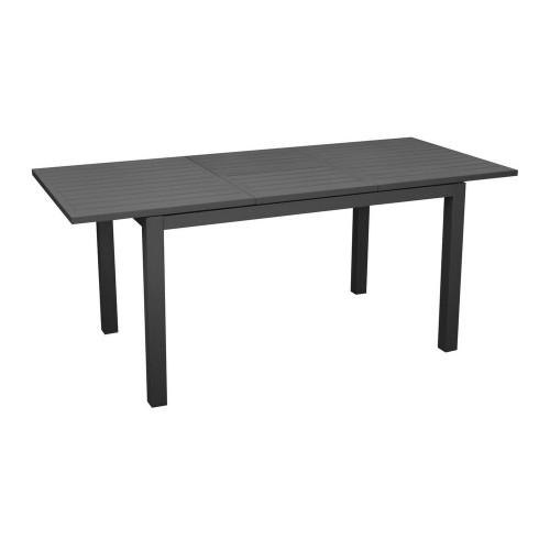 Table de jardin rectangulaire extensible Genes - graphite 110/170 cm - PROLOISIRS