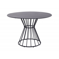 Table de jardin ronde Holland en acier - anthracite - 110 cm - PROLOISIRS