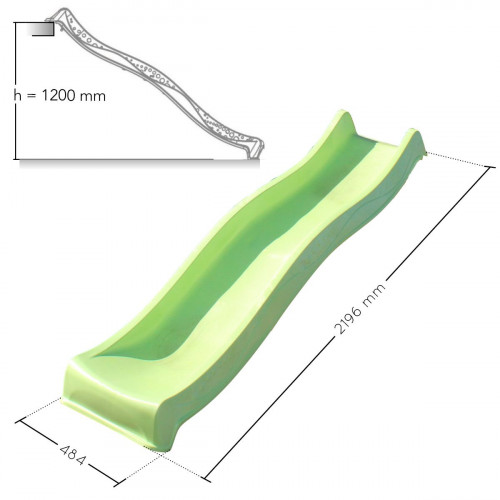 JARDIMAGINE Glissière de Toboggan L 2,20 m 