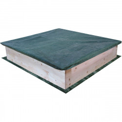 Bac à sable carré en bois brut pré-percé pour enfant 118 x 118 cm de marque SOULET, référence: J7074900