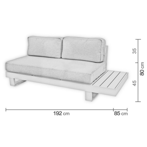 Salon de jardin Sofa MENFIS - tissus écru, finition anthracite - 4 à 6 places - HEVEA