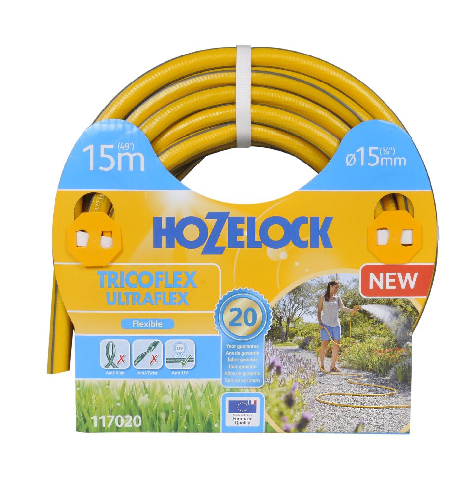 Tuyau Arrosage Flexible 20m 15mm Avec Raccords + Lance Ultraflex Hozelock 'unité - vue 2