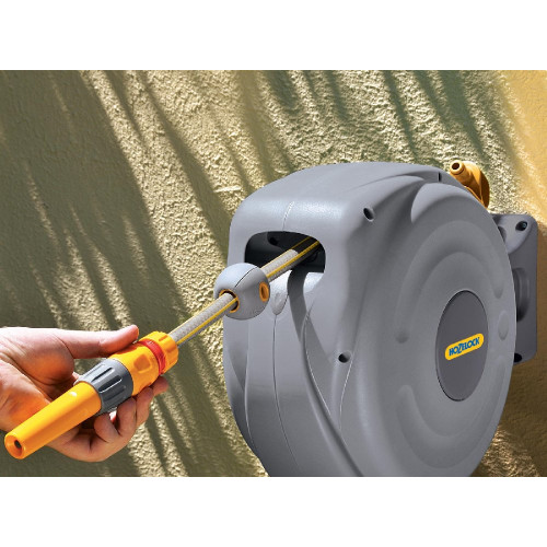 Dévidoir caréné fixation murale enroulement automatique Auto Reel avec tuyau (10 m) - HOZELOCK