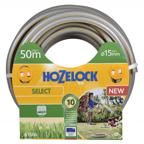Tuyau d’arrosage Hozelock Select anti UV gris bandes 3D jaunes 19mm 25m - HOZELOCK
