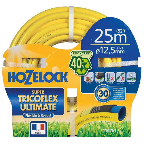 Tuyau d’arrosage multi usage Super Tricoflex Ultimate 30mm - 50m - jaune - HOZELOCK