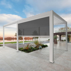 Store latéral pour Pergola Bioclimatique Ombréa® - 3 m - blanc de marque CHALET & JARDIN, référence: B7135700