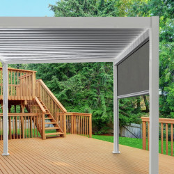 Store latéral pour Pergola Bioclimatique Ombréa® - 3 m - blanc - CHALET & JARDIN