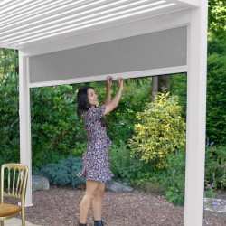 Store latéral pour Pergola Bioclimatique Ombréa® - 3 m - blanc - CHALET & JARDIN