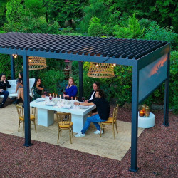 Store latéral pour Pergola Bioclimatique Ombréa® 3 m - anthracite de marque CHALET & JARDIN, référence: B7135800