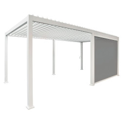 Store latéral pour Pergola Bioclimatique Ombréa® 4 m - blanc de marque CHALET & JARDIN, référence: B7136100