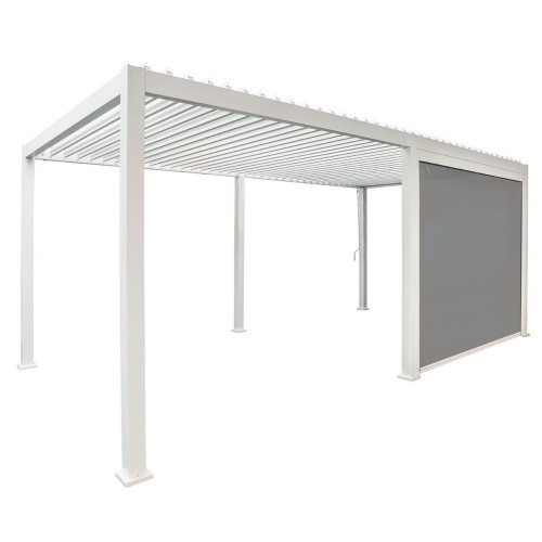 Store latéral pour Pergola Bioclimatique Ombréa® 4 m - blanc - CHALET & JARDIN