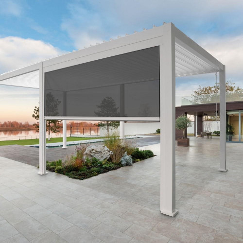 Store latéral pour Pergola Bioclimatique Ombréa® 4 m - blanc - CHALET & JARDIN